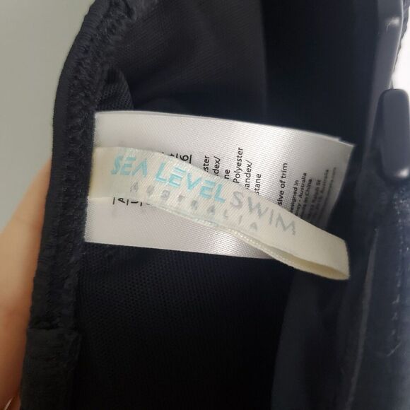 Sea Level Swim Navy Blue Strapless Textured One Piece Swimsuit Size 4 - Picture 8 of 9